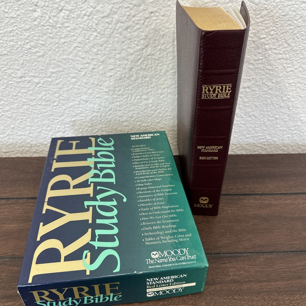 Signed: The Ryrie Study Bible New American Standard Red Letter Moody Press 1978
